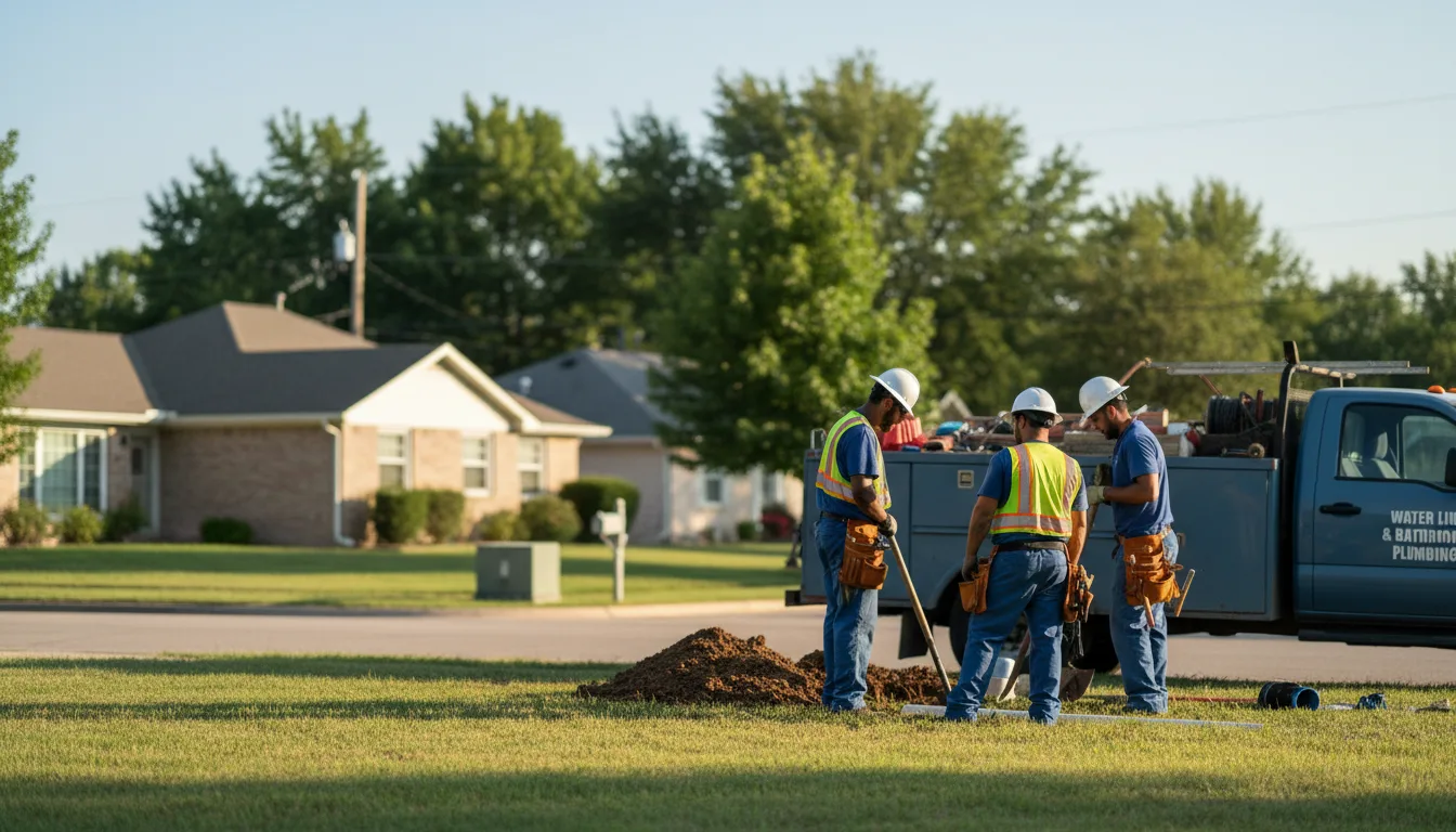 Residential water line and bathroom plumbing service in Robinson, KS
